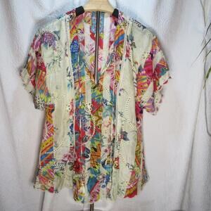 Johnny Was Women's Multi and White Blous